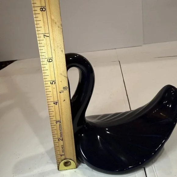 Vintage Aqua Swan Mid Century Modern Cobalt Blue Ceramic Decor Grandma Core 60s - Picture 2 of 7